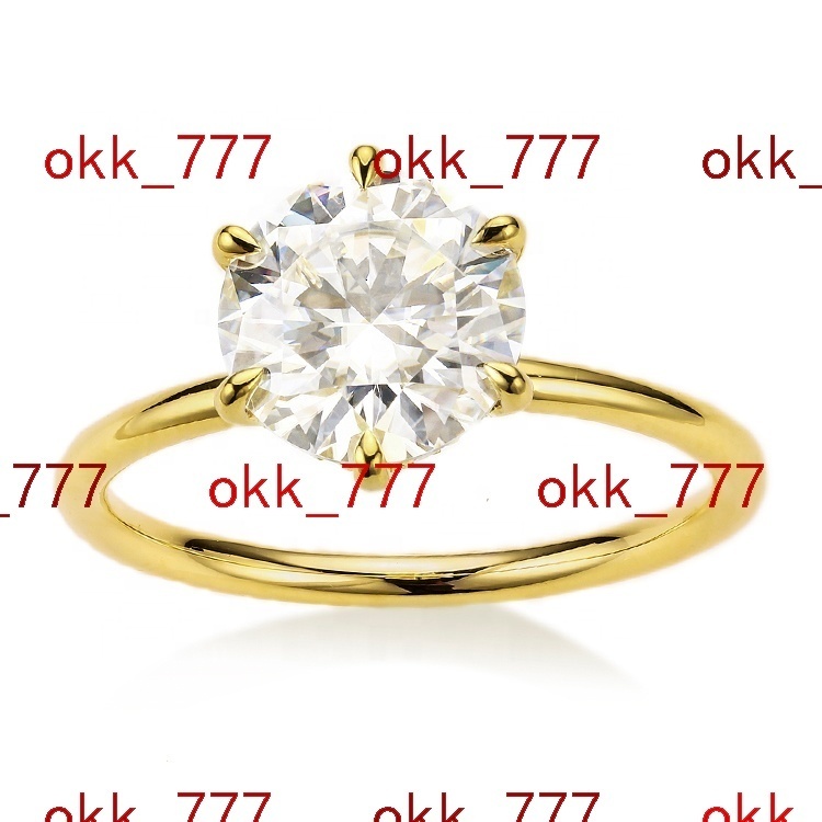 Round Moissanite Ring 18K Gold Design 2 Gram Gold Ring 18K