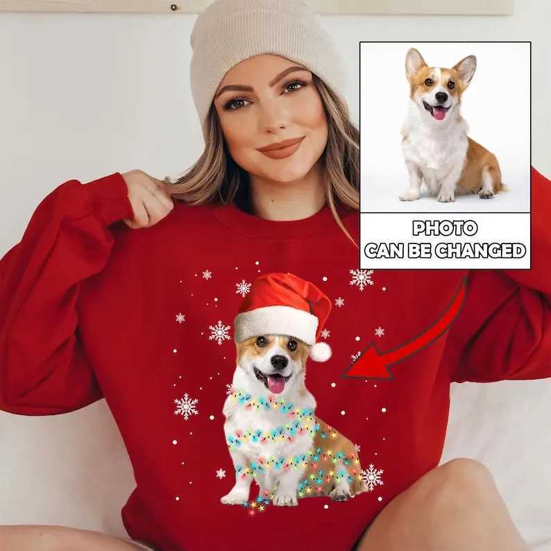 POD customization Custom Dog Cat Photo Ugly Sweatshirt Personalized Custom Pet Photo Ugly Sweater Ugly Sweater Christmas Winter Clothes WomenT251112