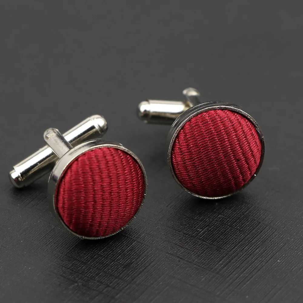 Classic fashion striped polyester checkered design cufflinks mens brand cufflinks high-quality jewelry accessoriesT250412