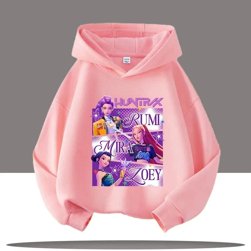 Y2K KPop Demon Hunters Hoodies Girls Boys Rumi KPop Demon Hunters Hoody Autumn Casual Long Childrens Clothing 251111