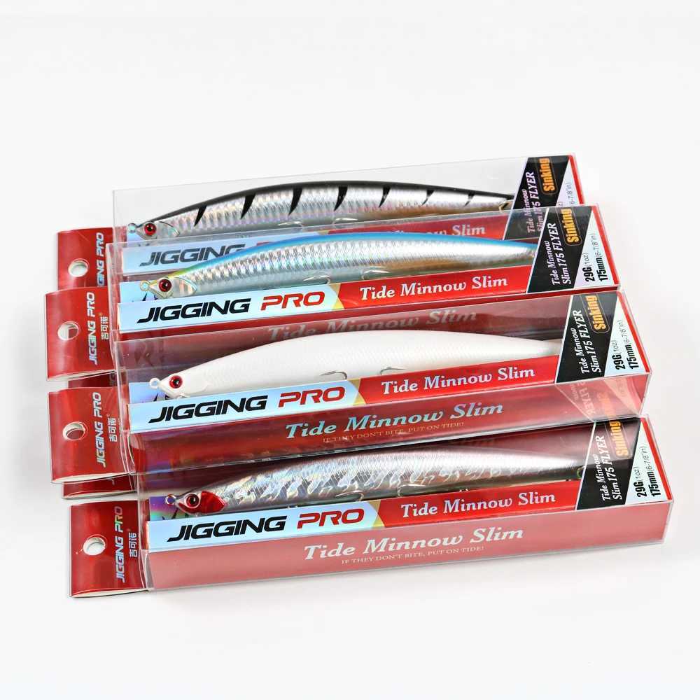JIGGING PRO 175mm 29g Sinking Slim Minnow Fishing Lure Long Casting Saltwater Fishing Bait With Tungsten Ball Z250411