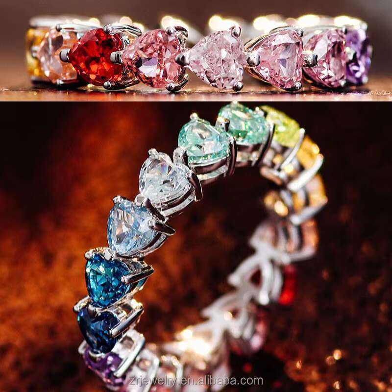 925 Sterling Silver Moissanite Diamond Ring 4mm Full Moissanite Elegant Luxurious Jewelry Accessory Row Moissanite Rings