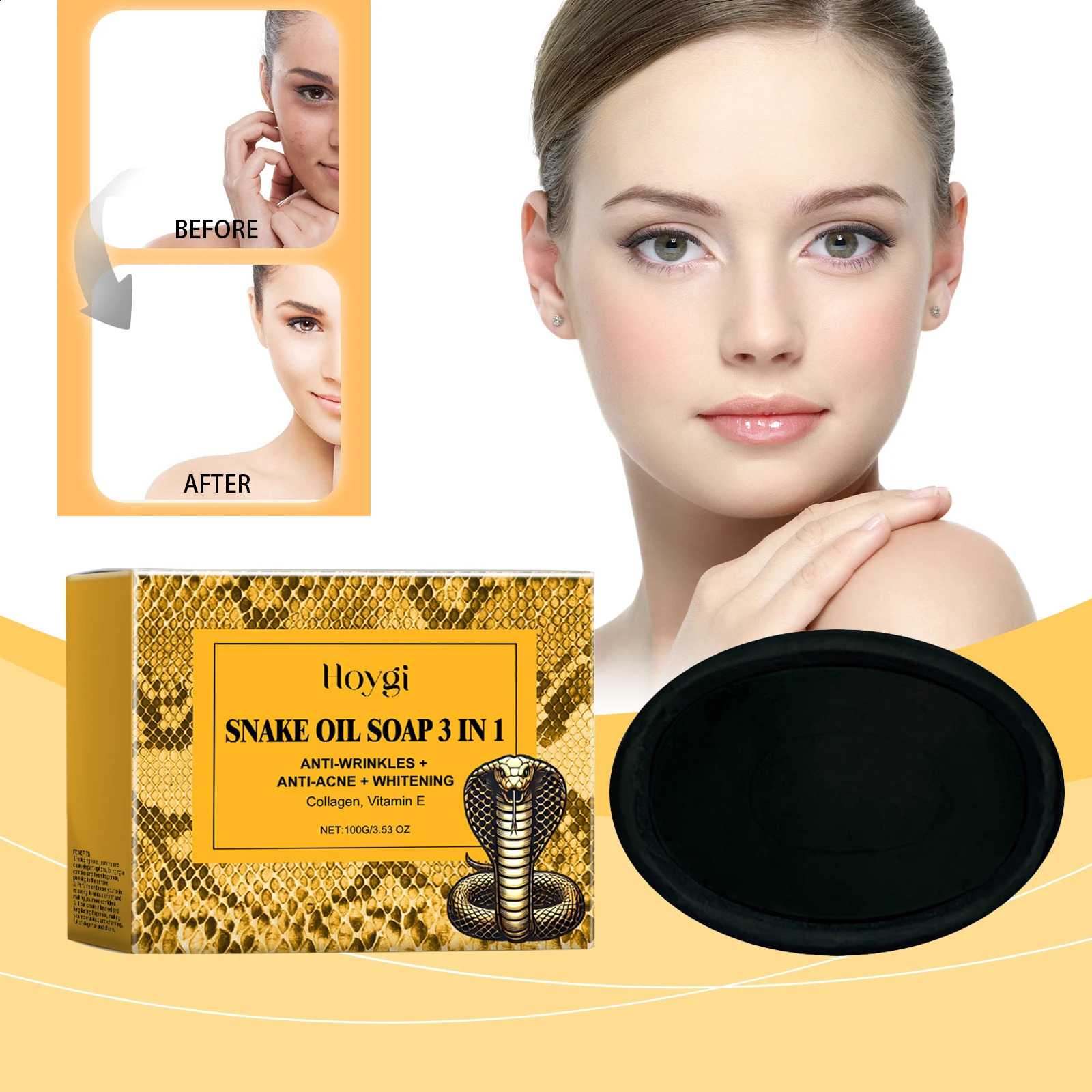 Hoygi snake oil cleansing soap gently cleanses facial skin making it soft smooth and fresh and controls the oil to 100g 250411