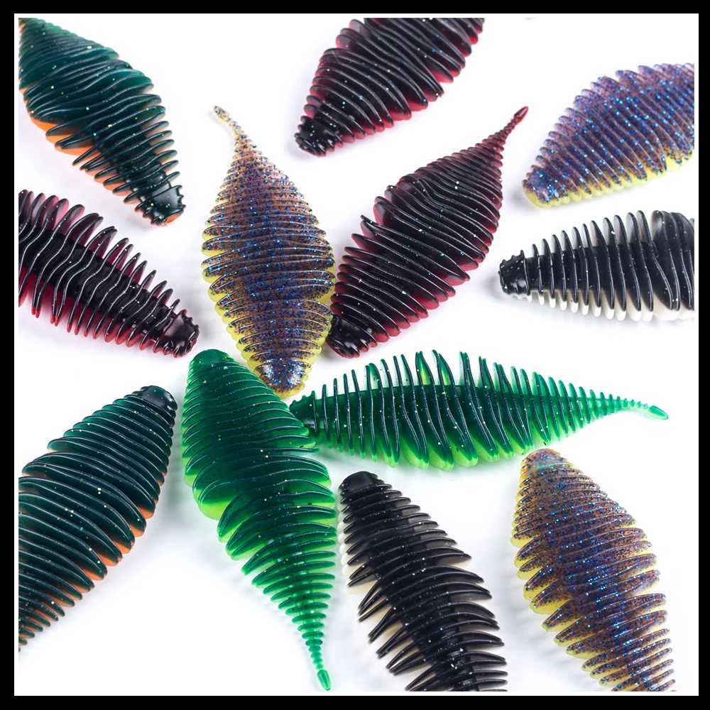 Dr.Holife 2 Sizes 7.5CM/10.5CM Soft Worm Grub Fishing Lures Lot For Bass Trout Soft Plastic Baits Jointed Soft Lures Z250411