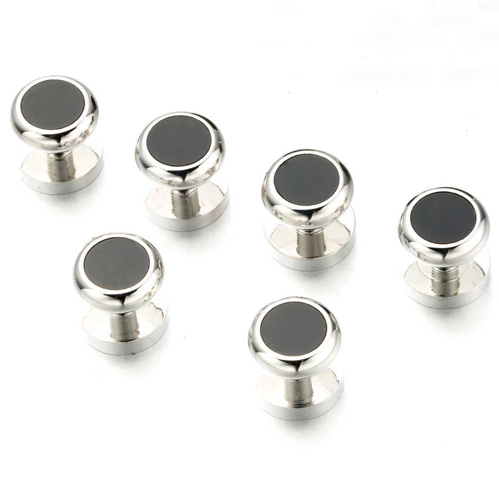 Wajila Sleeve Buckle Stud Set 8-piece Black Stone Gemelos Brass Tailcoat Collar Stud Set Bonito Gemelos 530T250412