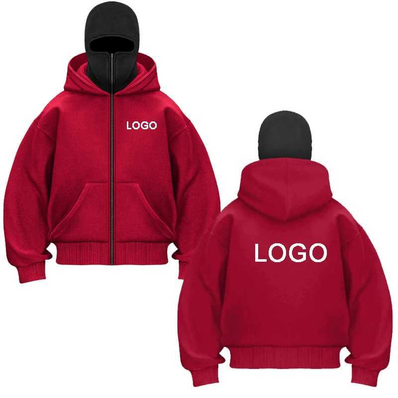 POD customization Customized Ninja Mask Zipper Hoodies Men Personality Printed Long Sleeve Zip Up Sweatshirts Women Double-hooded Pullovers JacketT251
