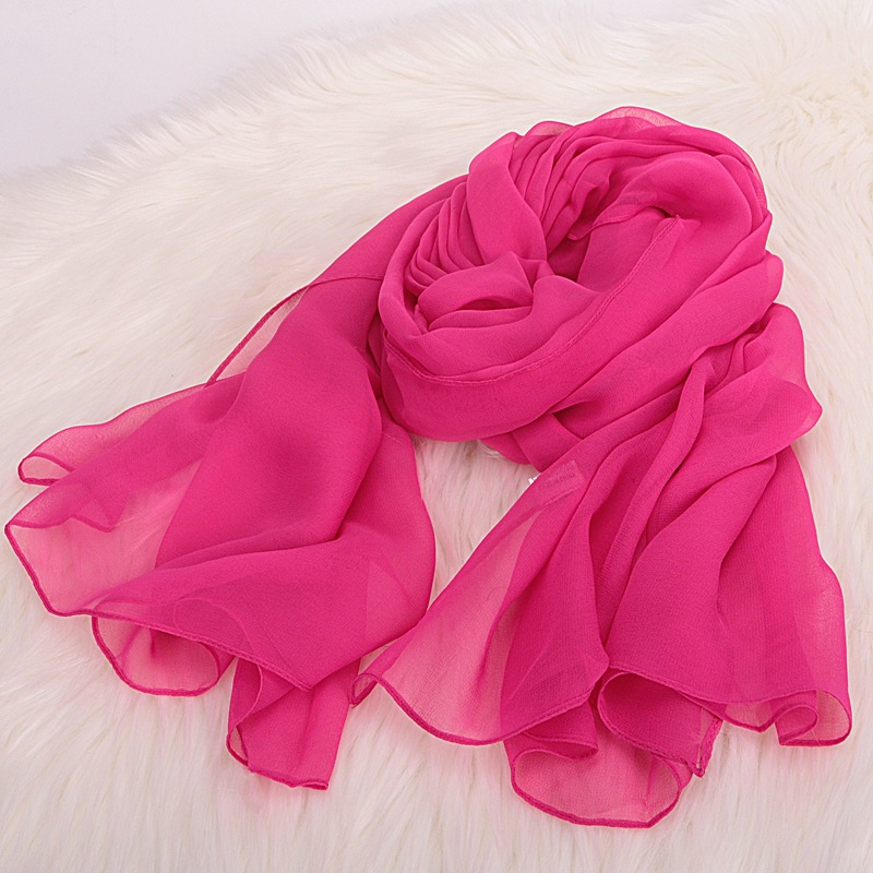 K815 Georgette pure color silk scarf light and soft exercise etiquette silk scarf square dance dance yoga body catwalk scarf