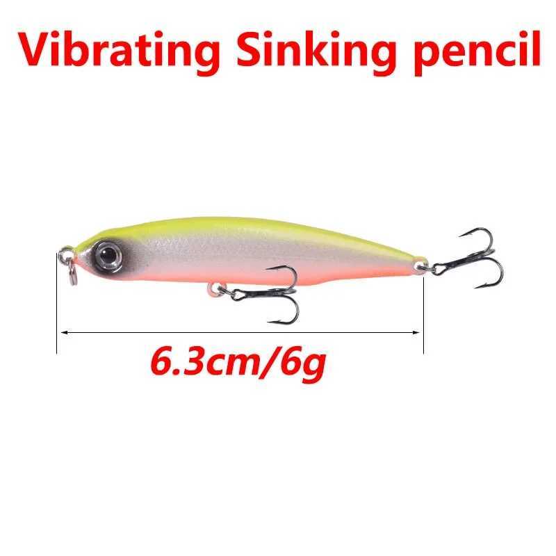 1 Pc Sinking Pencil Fishing Lure 6.3cm 6g Long Throw Wobblers Tackle for Bass Trout with Hook Artificial Hard Bait Crankbaits Z250411