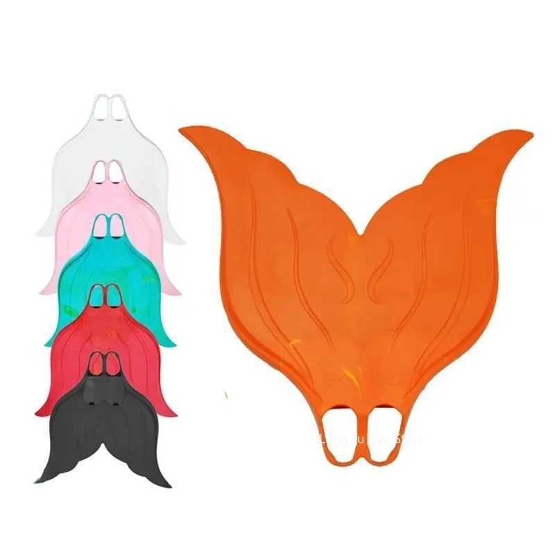 Adult and Childrens Professional Mermaid Fin Water Sports Training Swimming Soft Rubber Large Single Fin Childrens Foot Flip up Swimming ShoesY250412