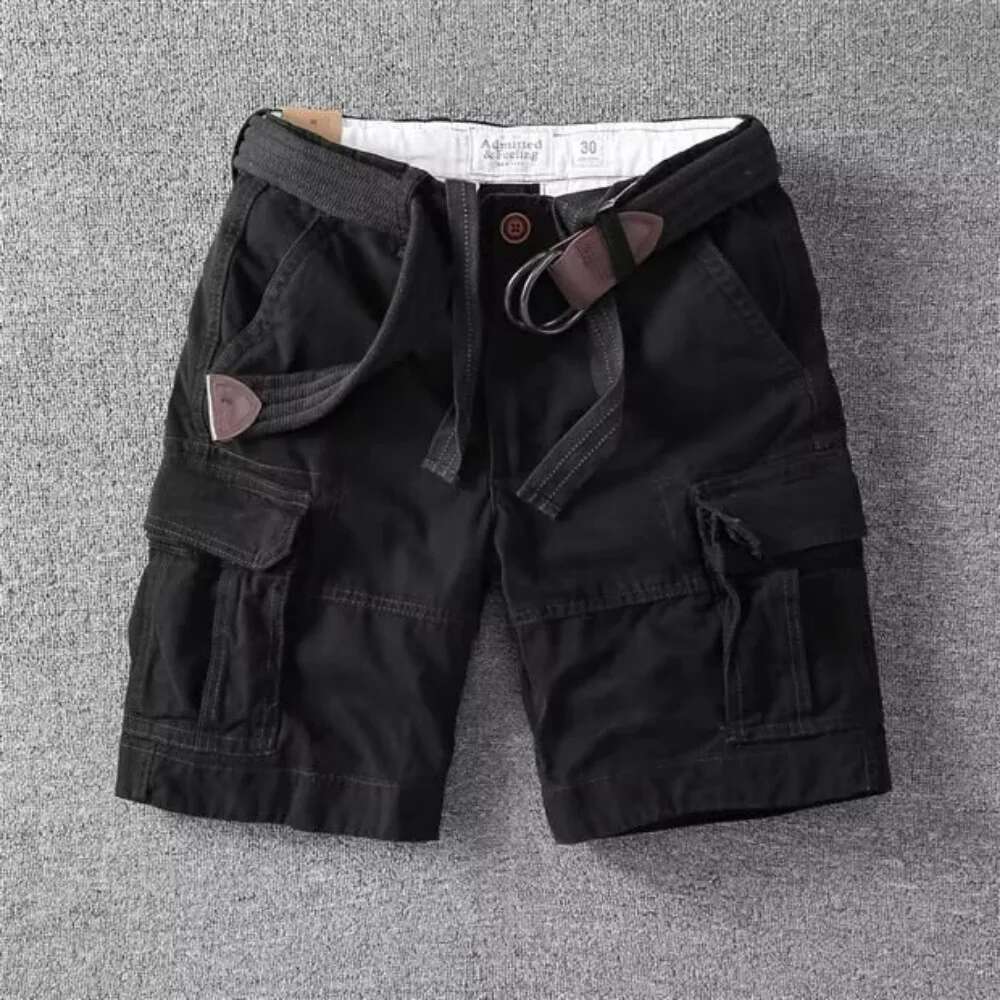 White Men Shorts Loose Large Size Multi-Pocket Overalls Summer Cotton Comfortable Nickel Outdoor Casual Sports Beach Pants