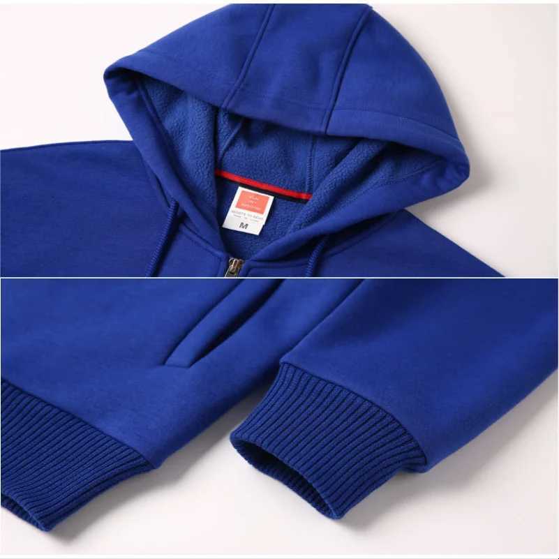 POD customization Winter Plus Velvet Zipper Hoodie Custom Printed Embroidery Company Mens Thick Coat Warm Winter Jacket S-5xlT251112