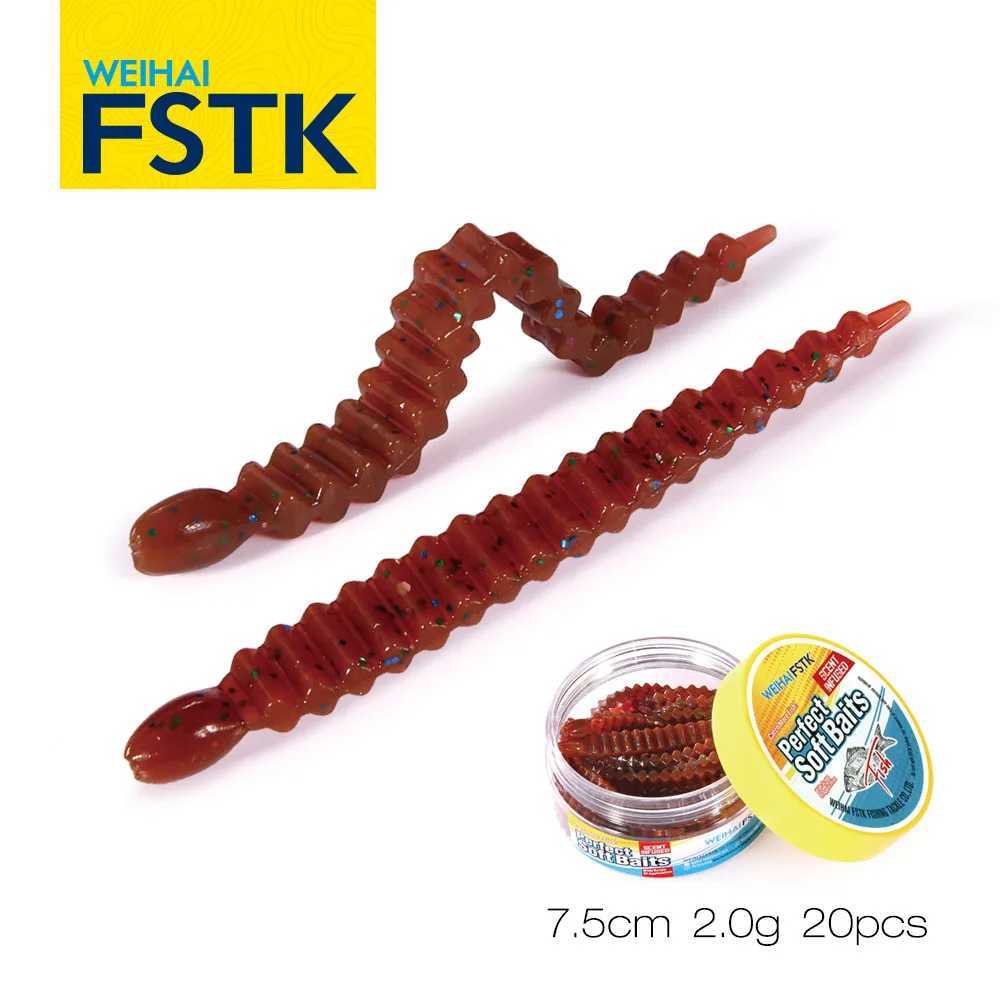 FSTK New Soft Leech Worm Trout Lures Fishing Lure Pesca 3inch 7.5cm 2.0g Rigs Dropshot Bass Pike Artificial Plastic Soft Bait Z250411