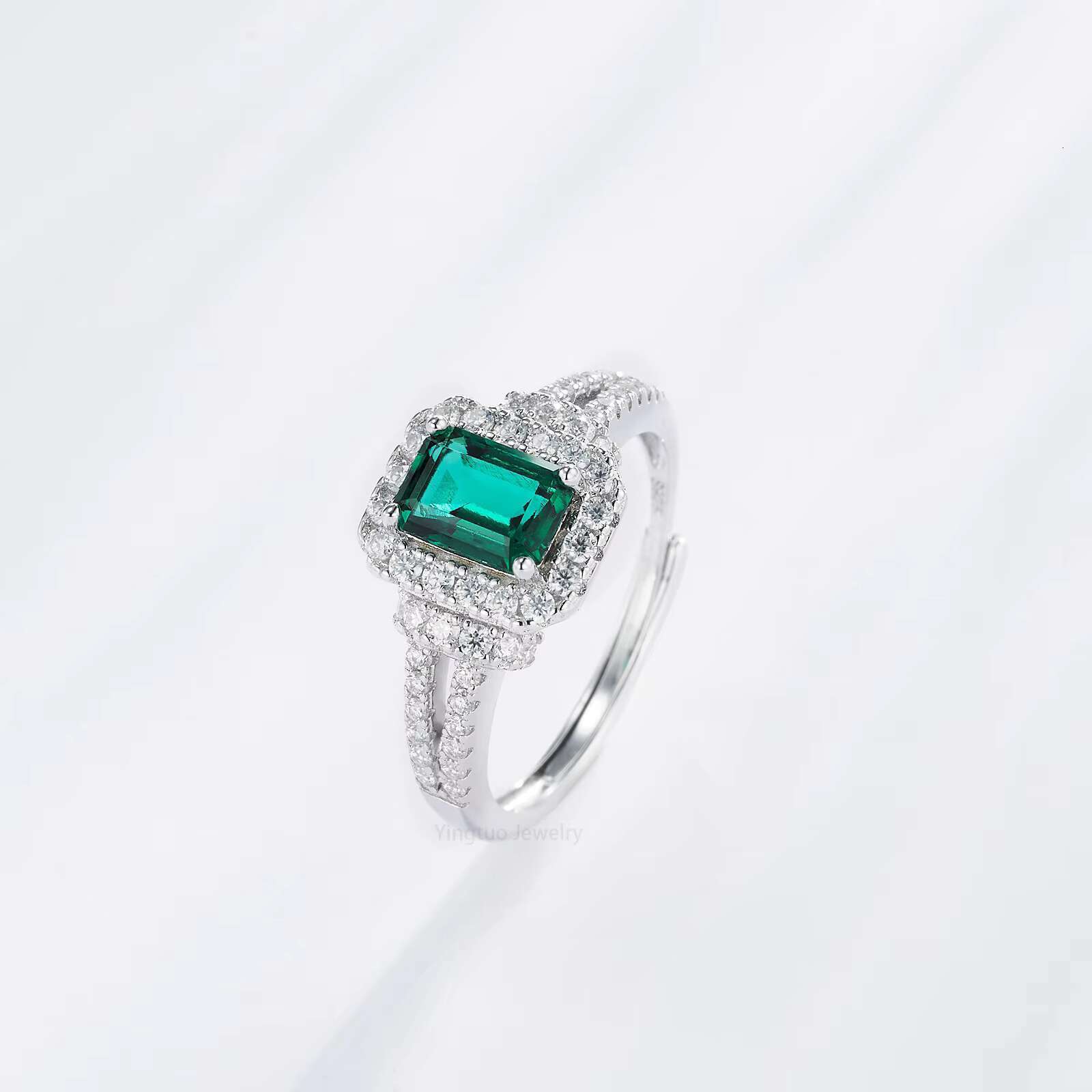 Wholesale Price Fancy Color 925 Silver Moissanite Jewelry Luxury Style Ring With GRA Certificate