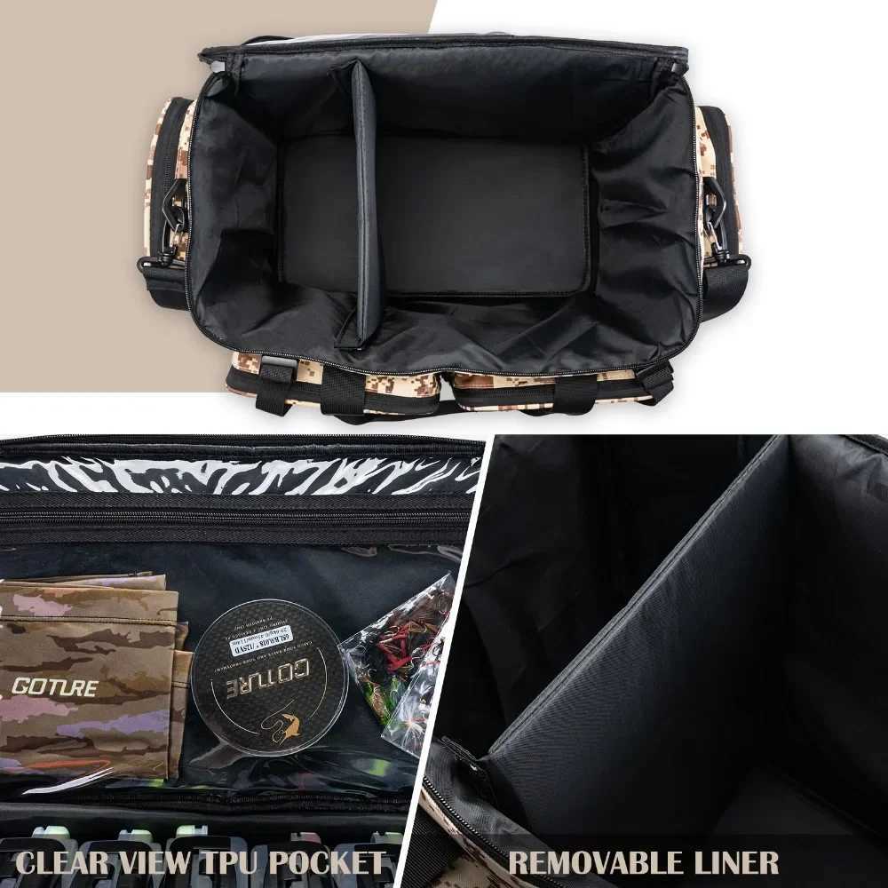 Goture Outdoor Camping Bags 53*29*38.5cm Shoulder Bag High Capacity 600D Oxford Cloth Multi-Purpose Fishing Tackle Bag Z250411