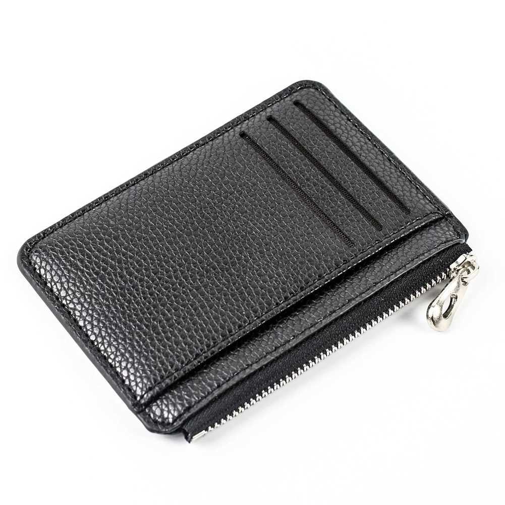 Mens ultra-thin PU leather wallet mens card holder mini zipper coin wallet designer mini wallet Z250411