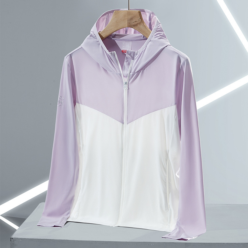 Upf50 Outdoor Skin Clothes Mens Ice Silk Sunscreen Shirt Summer Windbreaker Womens Uv Resistant Hooded Breathable Sunscreen Clothing