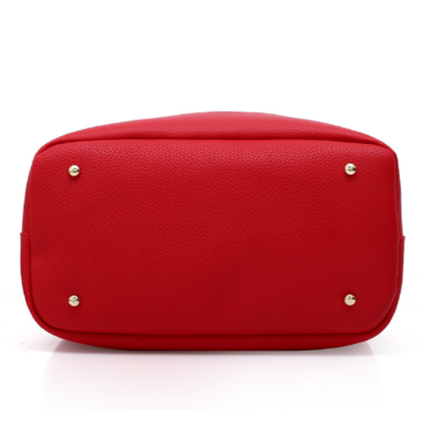 chhc ch womens bucket bag with large capacity perforated pu material exquisite and fashionable lock design