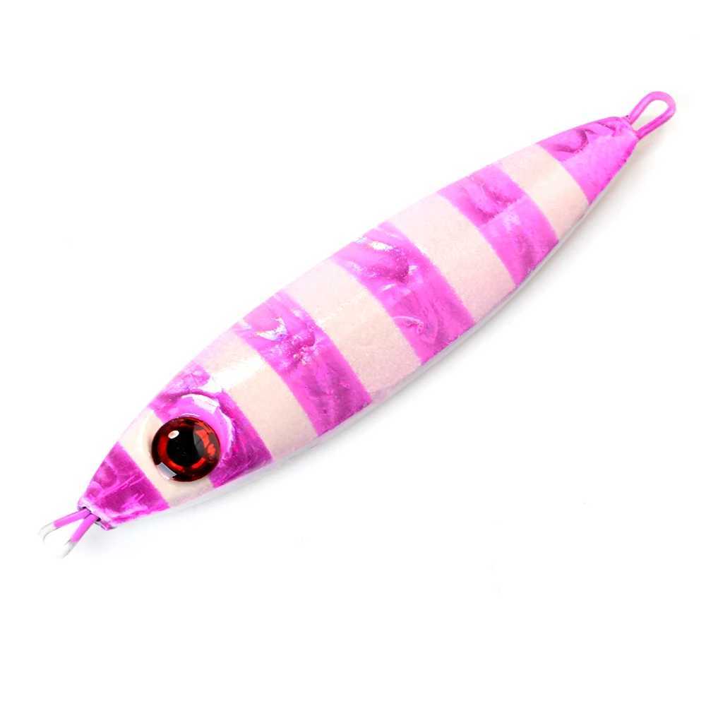 FISH KING 1PC 30G/40g/60G 3D eyes Laser Body Back Luminous Metal Jig Lure Paillette Knife Artificial Hard Bait Sea Fishing Lure Z250411
