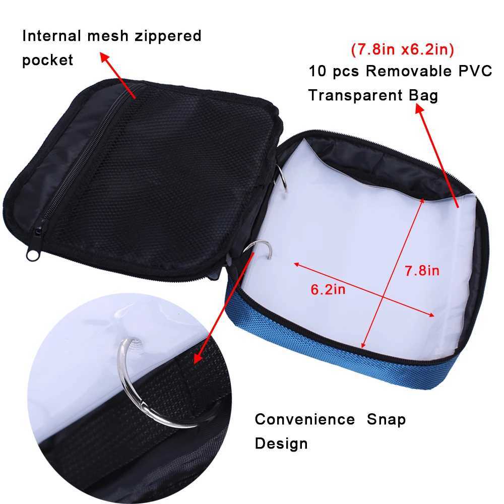 10 x8.5 x 2 Black Soft Bait Binder Bag Fishing Lure Storage Wallet Soft Plastics Tackle Box for Worms and Jigs Z250411