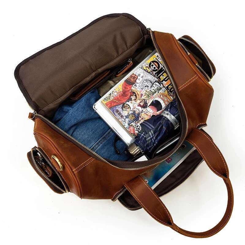 Designer Bag Genuine Leather For Man Travel Tote Women Big Weekend Fit 14 Inch Laptop Cowskin Lage Duffle Bag Male Handbags