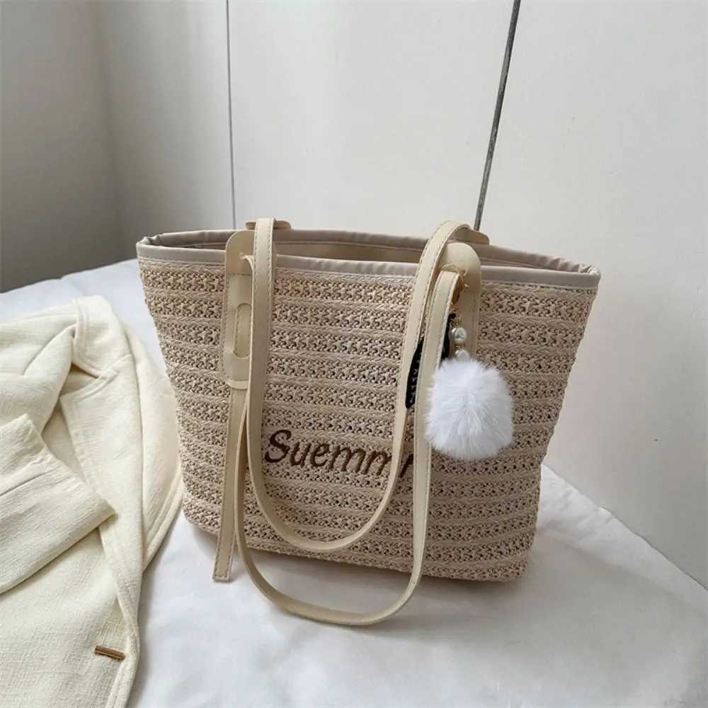 Womens casual tote bag womens shoulder bag summer beach Str bag large capacity handbag womens large walletXJ250412