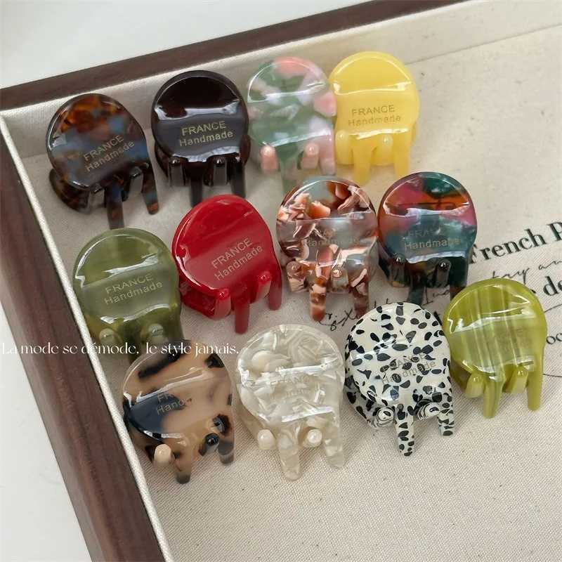 Womens Mini Exquisite Version Gold Label Acetate Small Hair Claw Bucket Womens Fashion Side Clip Girl Cute Hair Accessories Y2504012
