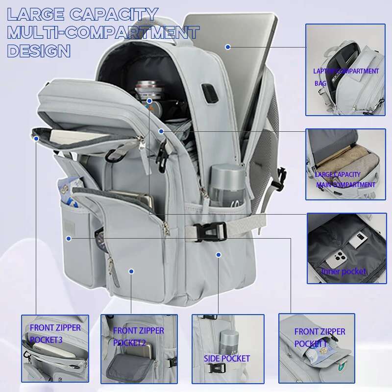 Durable Business High School Backpack, Large Capacity Multifunctional Computer Bag, Travel Oxford Cloth Backpac