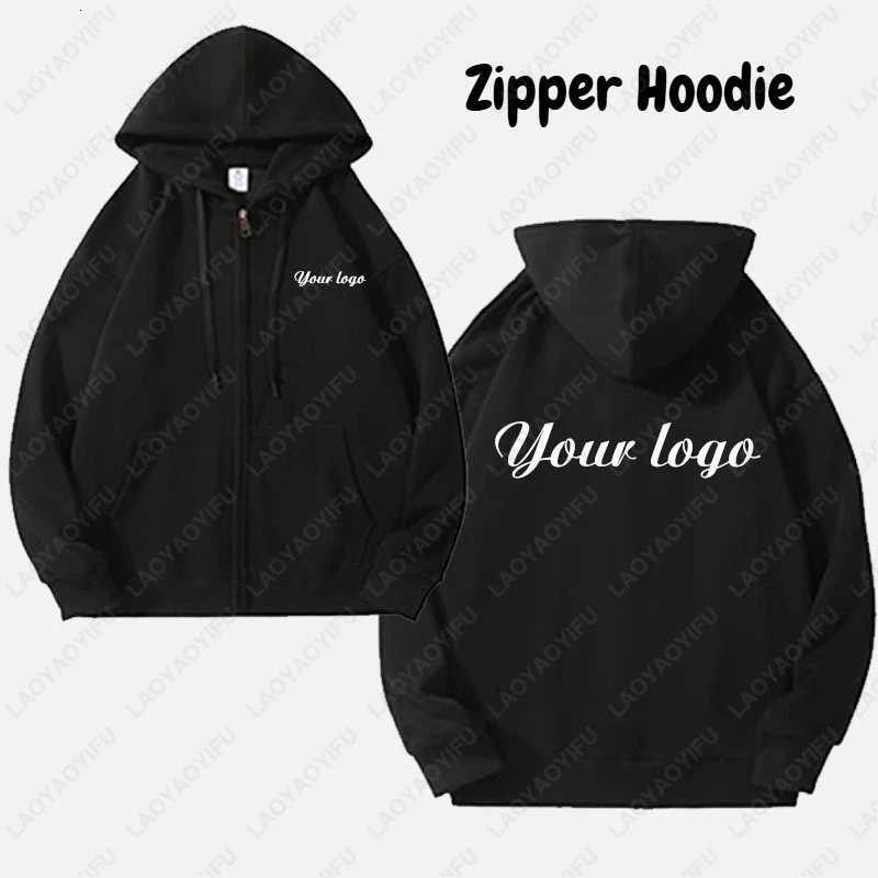 POD customization Fashion Zipper Hoodie High Quality Thick Men Woman Zip-up Hooded Personality Customization Your Graphic Winter SweatshirtT251112