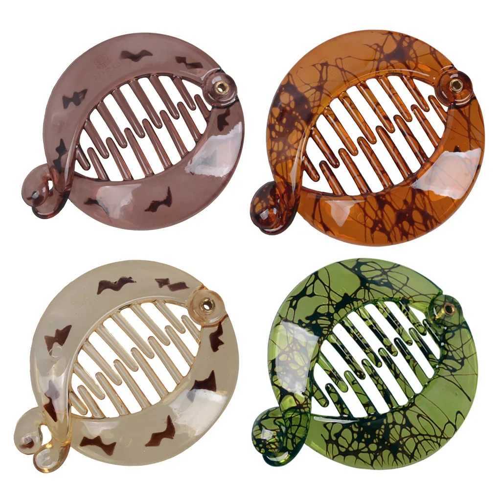 Small fish shaped hair clip ponytail clip womens banana clip crab black brown hair accessory Y2504012