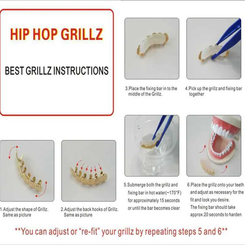 Hip Hop All Ice CZ Stone Teeth Grillz Hat Cube Zircon Micro Lay Top and Bottom Charm Barbecue Set W250412