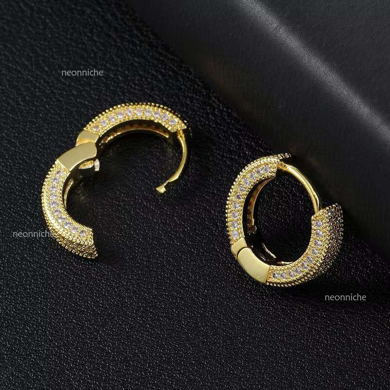 Qianjian Jewelry Classic Gold Plated Sterg Sier VVS Moissanite Dia Earrings