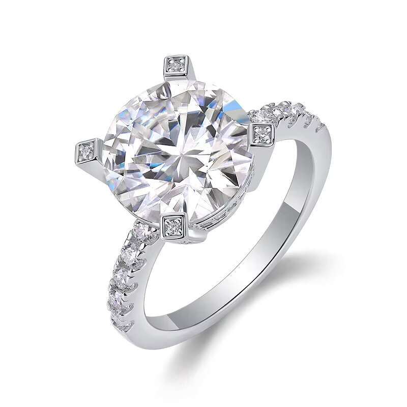 De 5CT Moissanite Wedding Ring D Color Full Moissanite Bands 5ct 925 Silver VVS1 Moissanite Women Ring with Certificate