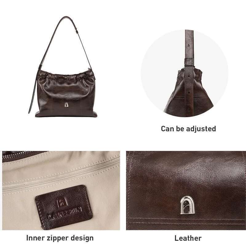 LA FESTIN Original Brand 2025 New Shoulder Crossbody Women Leather Fashion Handbag High-Capacity Tote Bag