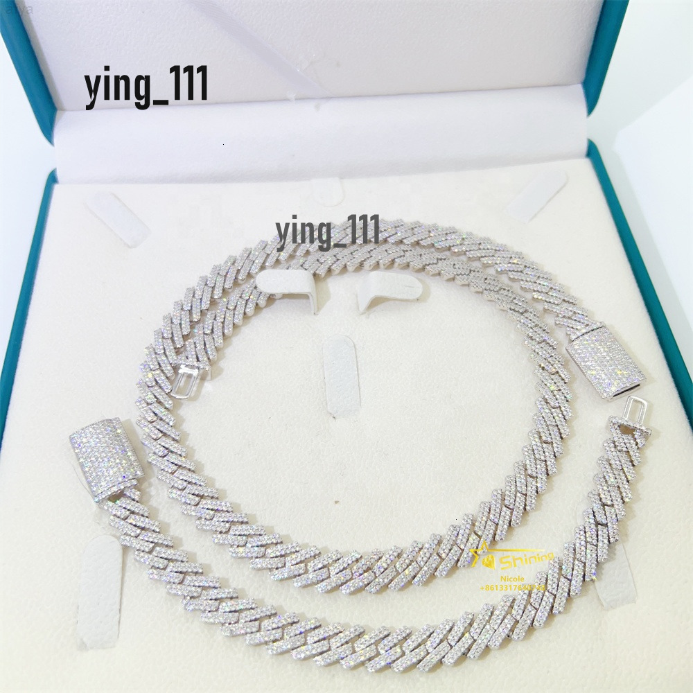 Iced Out Pass Diamond Tester Vvs Moissanite Jewelry Necklace Bracelet Women 10mm Cuban Link Chain