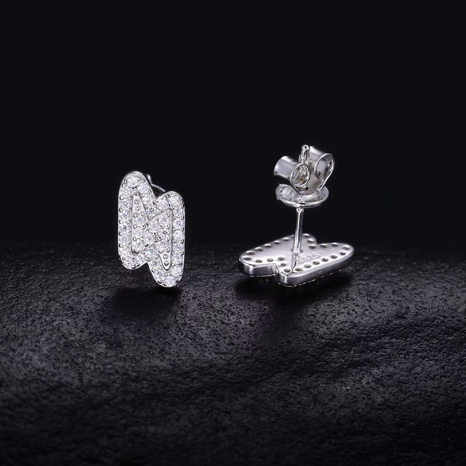 Wholesale Gold Plated Moissanite Earrings 925 Sterling Silver Trendy Jewelry for Sale