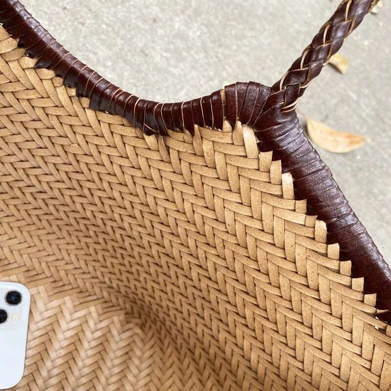 Genuine Leather Weave Tote Bags For Women Designer Handbag Purses 2025 New In Cowhide With Inner Pocket Underarm Shoulder