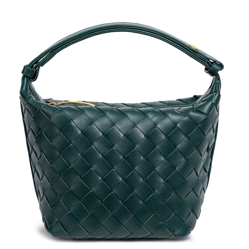 2025 new handmade woven bag, fashionable, simple, casual, single shoulder women's bag, bucket bag