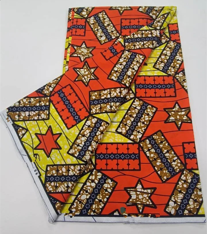 Ho.llllllan.dais real fabric African wax high quality 100%cotton Ankara wax fabric for making dresses African style 6 yards 250407