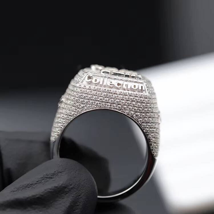 Custom Fashion Jewelry 14K Gold Mens Moissanite Diamond Hiphop Jewelry Champion Ring