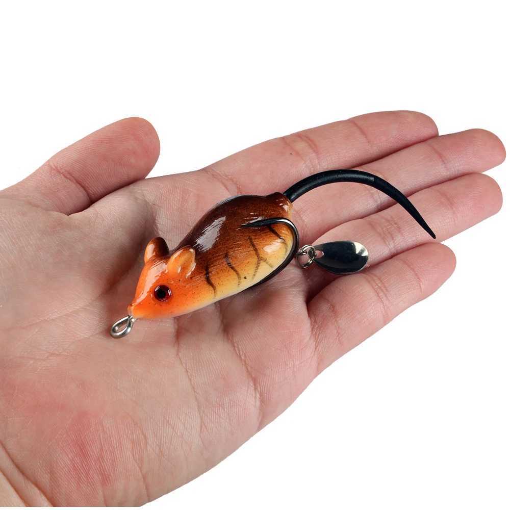 3D Eyes Soft Mouse Bait Bells Sound 5.5/6cm 10.5/11.5g Fishing Lure Frog Silicon Artificial Set Sea Swim Bait Fishing Tackle Z250411