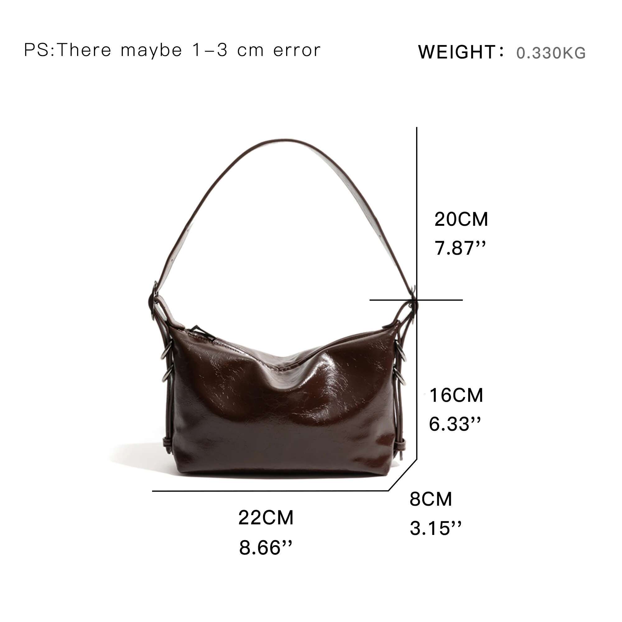 KOKOPAES Vintage PU Square Underarm Shoulder Bag Solid Color Smooth Leather Simple Phone Purse Ladies Shopping Handbag