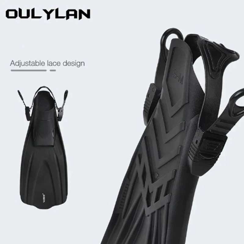 Oulilan adult adjustable swimming shoes scuba diving fins silicone long diving shoes single fin diving shoesY250412