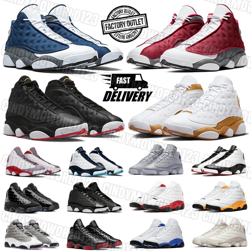 Designer Men 13 Basketball Shoes 13s Leather rubber Sneakers triple white Black Cat Lucky Green Classic Outdoor Mens Trainers factory outlet