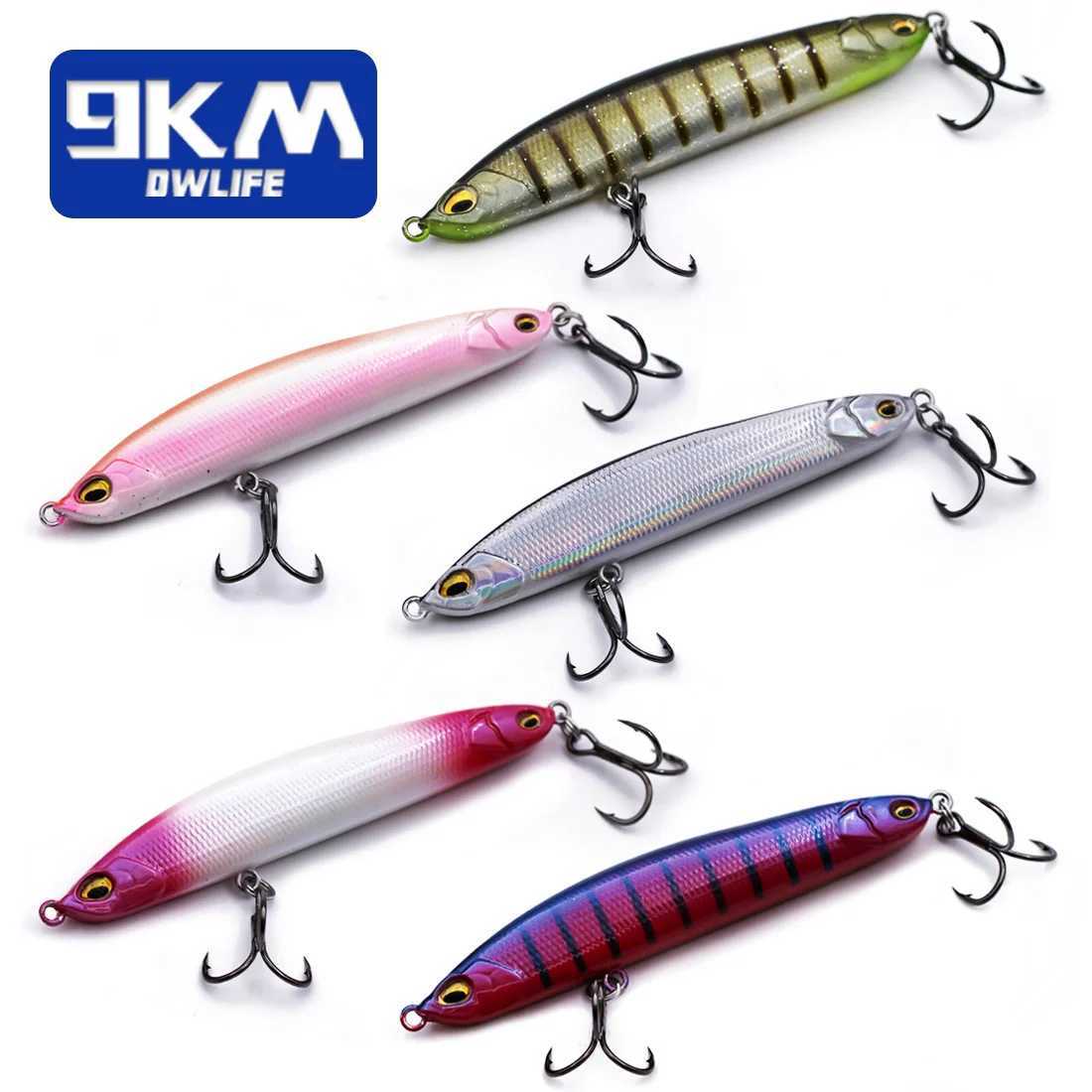 Sinking Pencil Lures 9.5~19g Saltwater Fishing Lures Hard Fishing Bait with Treble Hooks Salmon Redfish Trout Bass Walleye Z250411