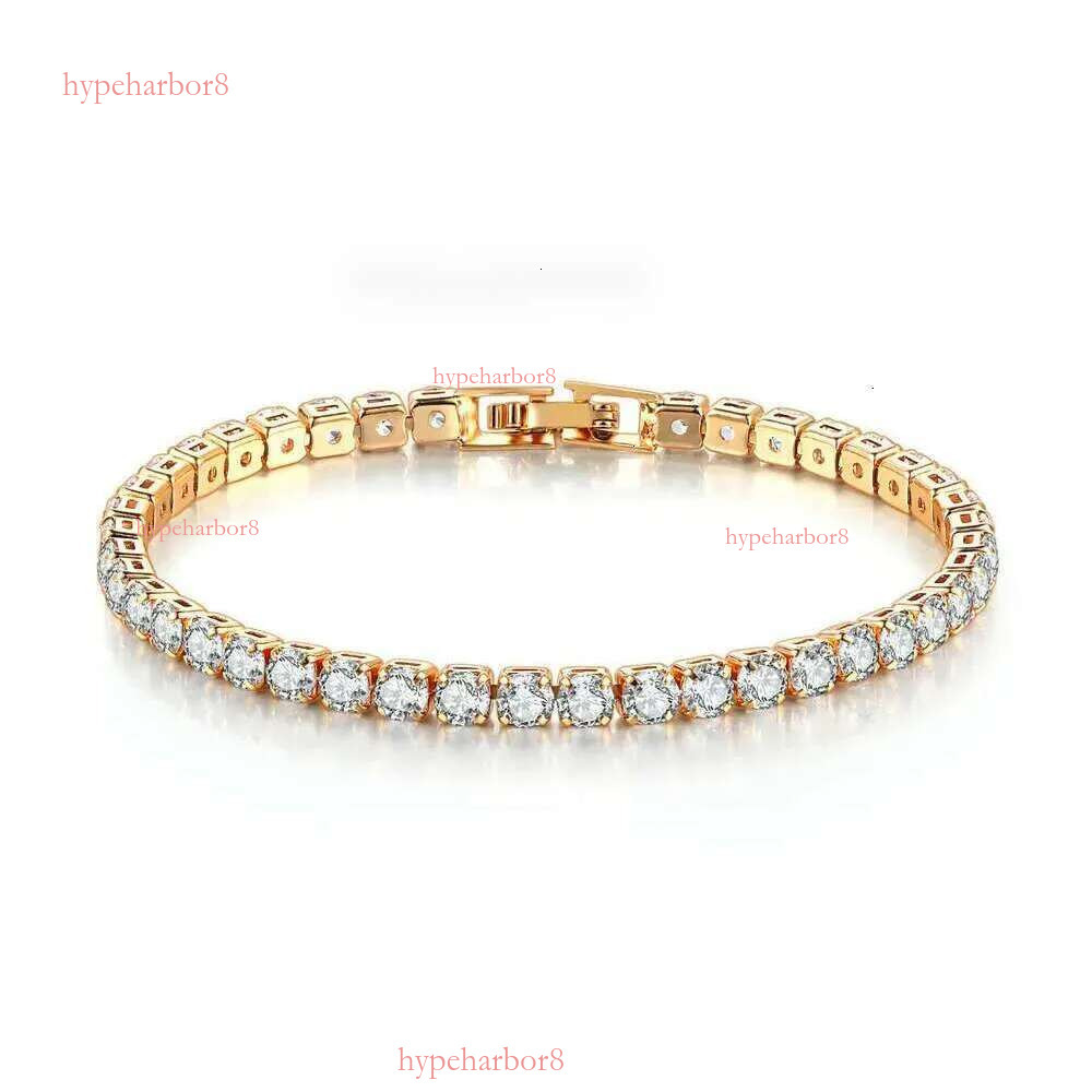 Tennis chain fashion designer VVS zircon women's bracelet, men's blue jade powder Mosonite Sier gold plated jewelry dia single row hip hop 4