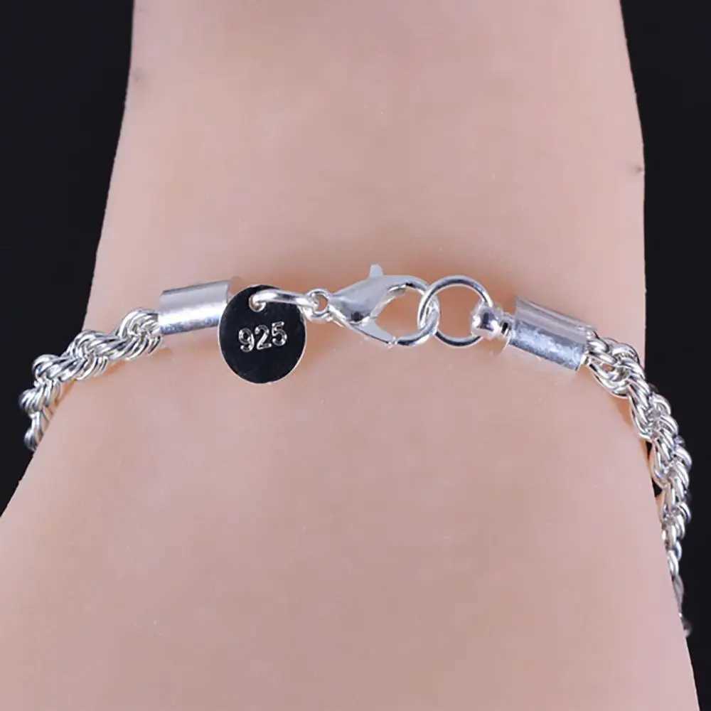 Elegant Womens Bracelet Silver Plated Twist Bangle Cuff Charm Bracelet Clasp Party Fashion Jewelry GiftC250411