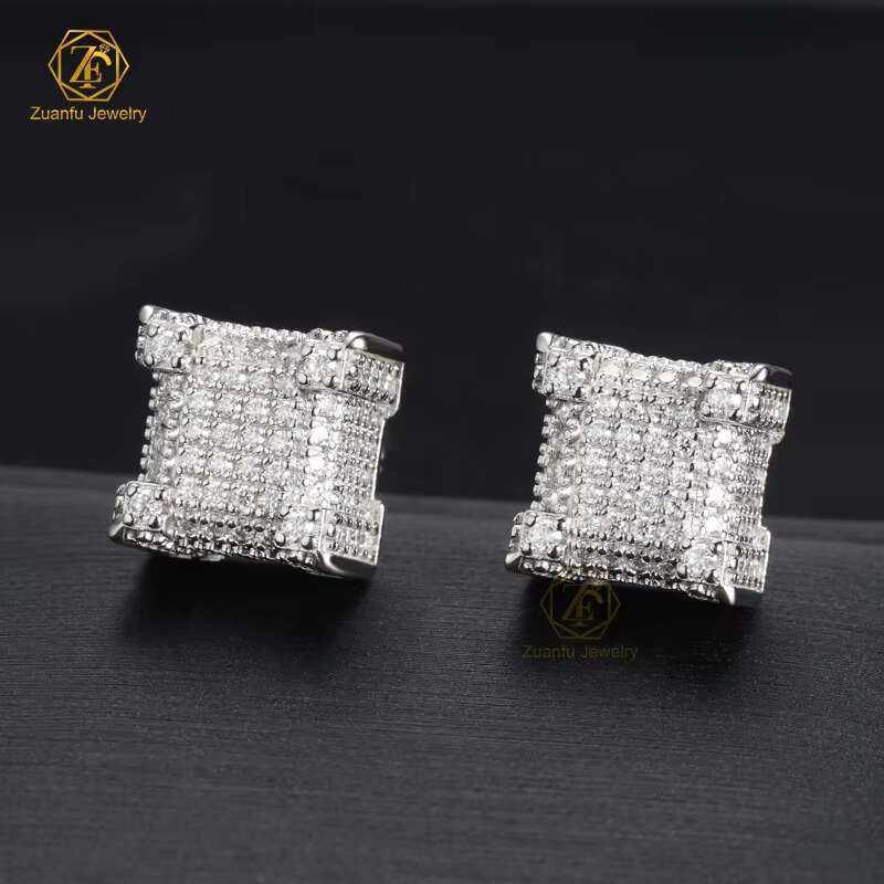 RTS Jewelry Stud Earring Shine D Color VVS Moissanite Diamond925 Sterling Silver Luxury Vvs Moissanite Stud Earring