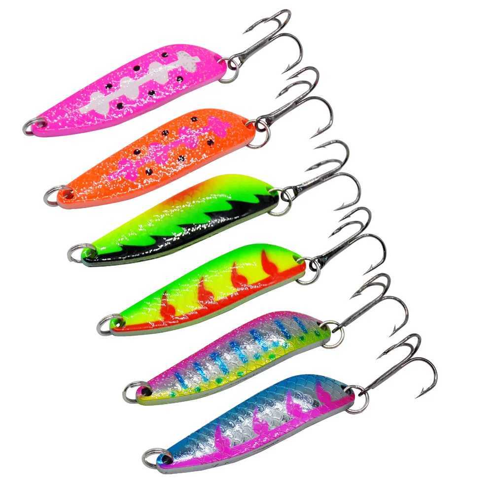 Fishing Lure Nice Color Spoons Curve Surface Rotation Sequins 10g 5.1cm Artificial Metal Lures Hard Bait Lot 2 Pieces SALE Z250411