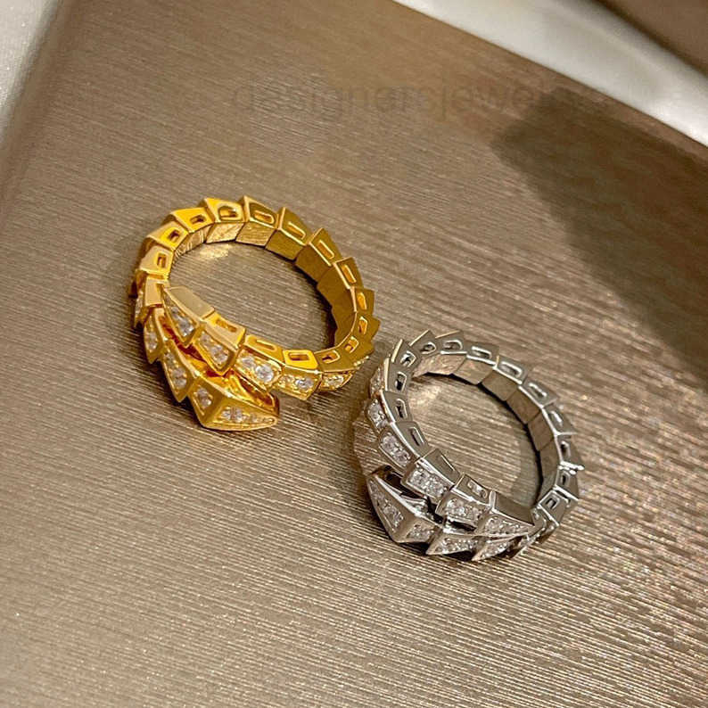 silver snake designer Sterling ring for woman diamond White mussel Gold plated 18K highest counter quality European size brand designer with box 048