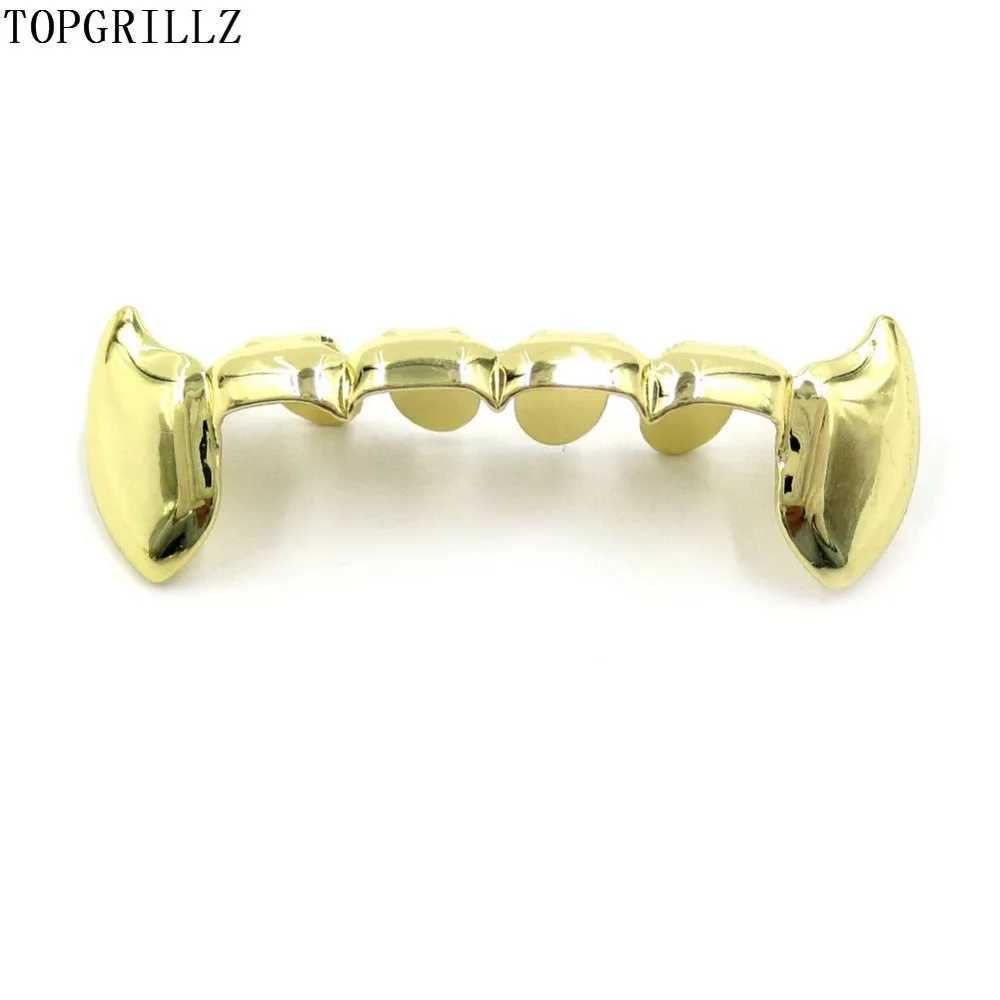Topgrills Square Teeth Set Gold Galvanized Half Teeth Dracula Vampire Square Teeth W250412